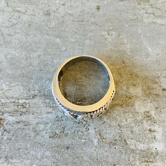 ♥️ Artisan ♥️ Vintage Sterling Silver Floral Ring - Picture 9 of 13